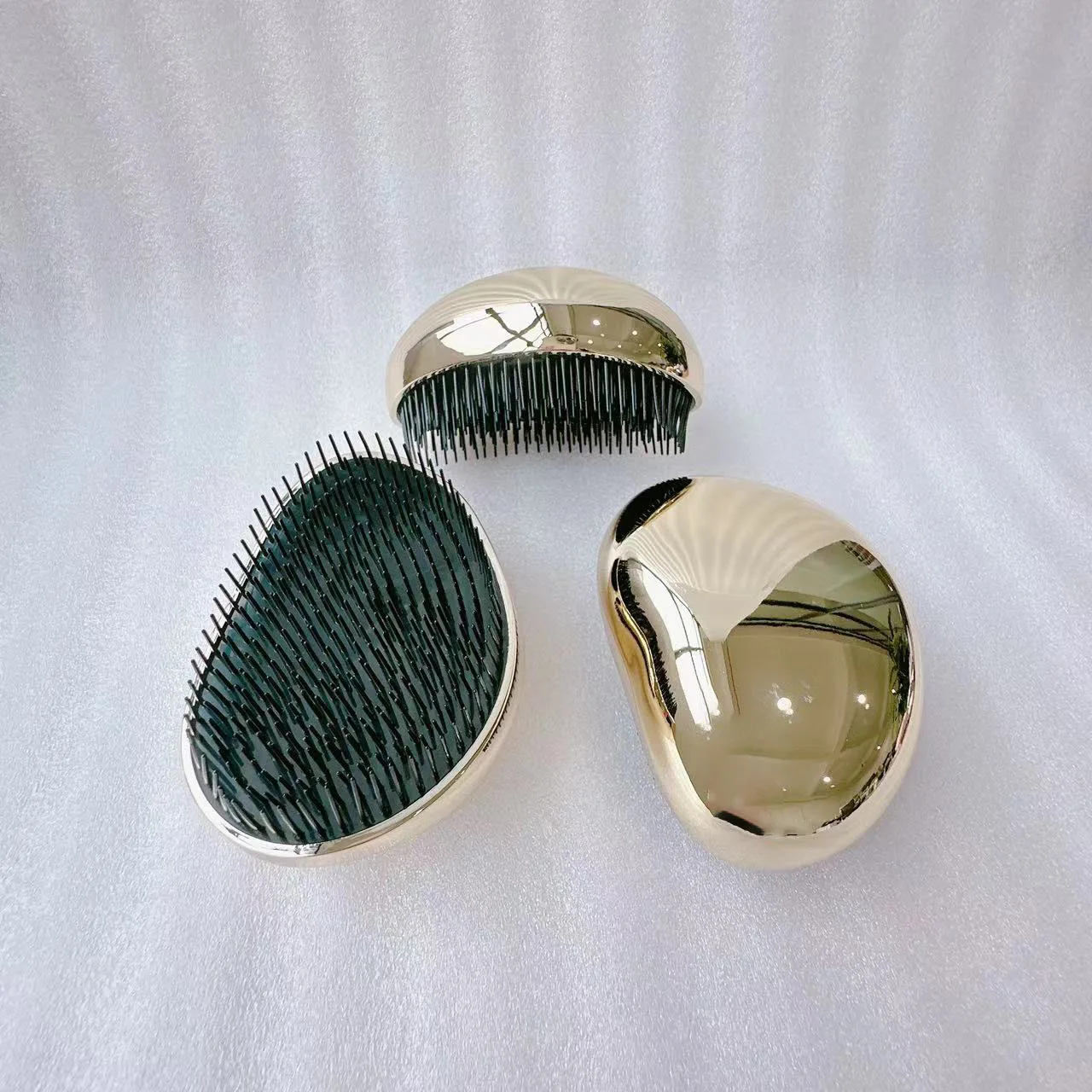 Popular Electroplated Chrome Silver Professional Brush Hair Care Styling Customized Detangling Hair brush