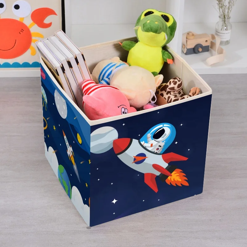 Custom Your Own Design Clothes Organizers Cute Portable Fabric Kids Toys Foldable Closet Sundries Organizer Printed Storage Box