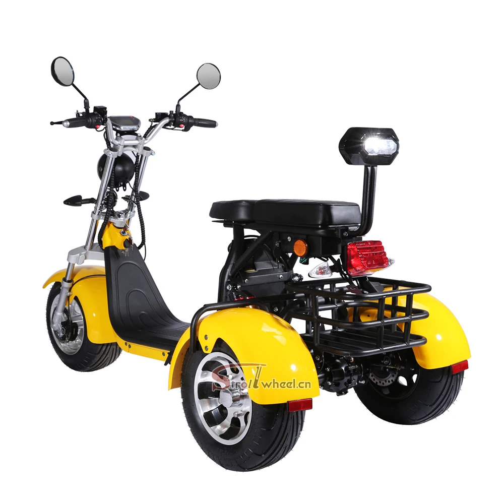 Strollwheel citycoco 1000 Вт Электрический мотоцикл 3-х колесный электрический скутер 1500W трехколесный велосипед колёсный электровелосипед дешевые китайские мотоциклы