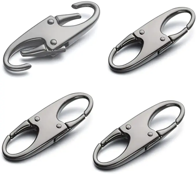 Small Carabiner Clips Double Snap Hook Spring Wiregate Keychain Buckle Tool