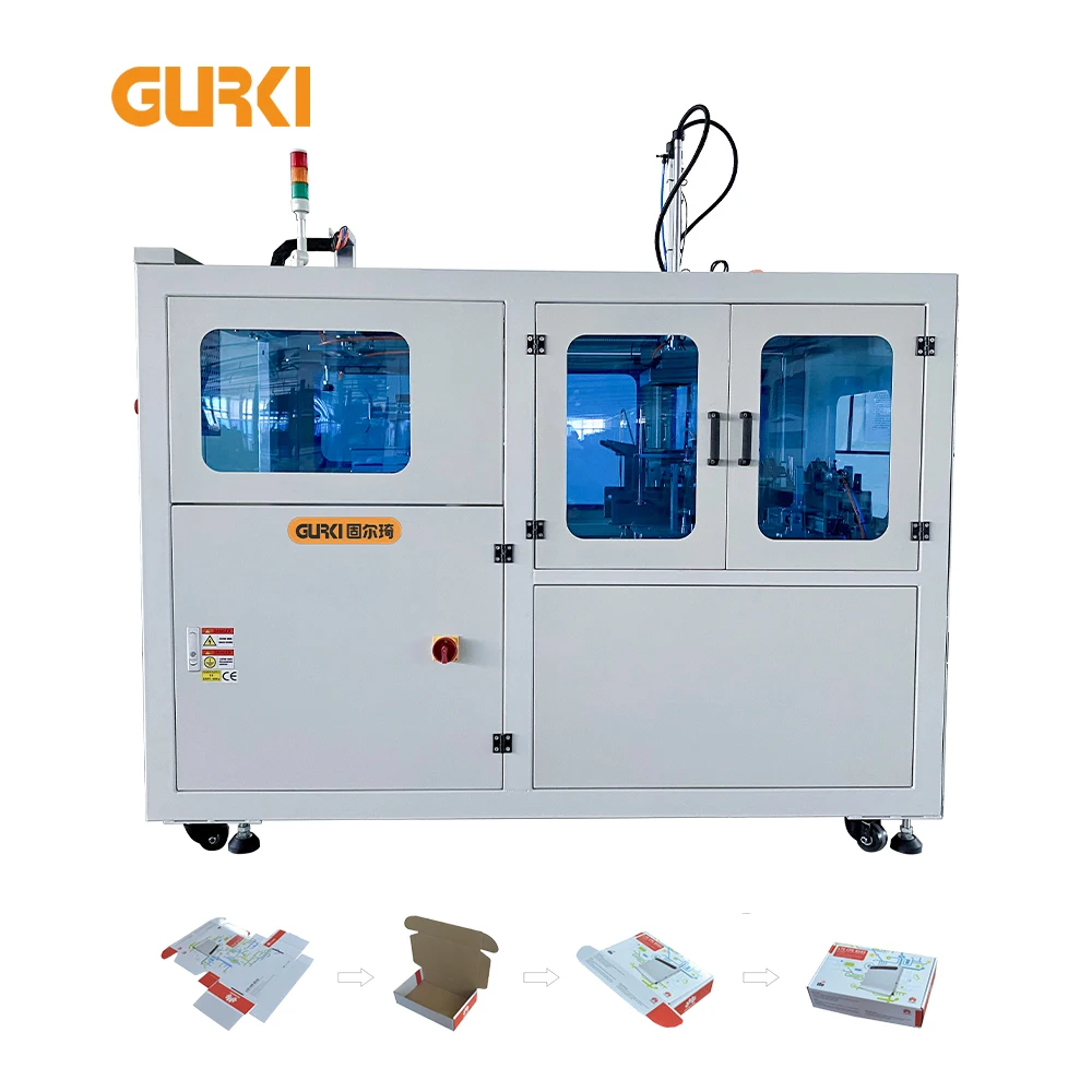 GURKI Corrugated Tray Former Machine Without Tape Nor Glue Case Folding