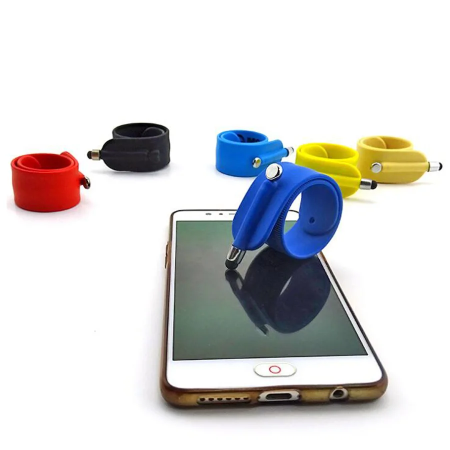 Colorful Soft Silicone Stylus Pen With Slap Bracelet