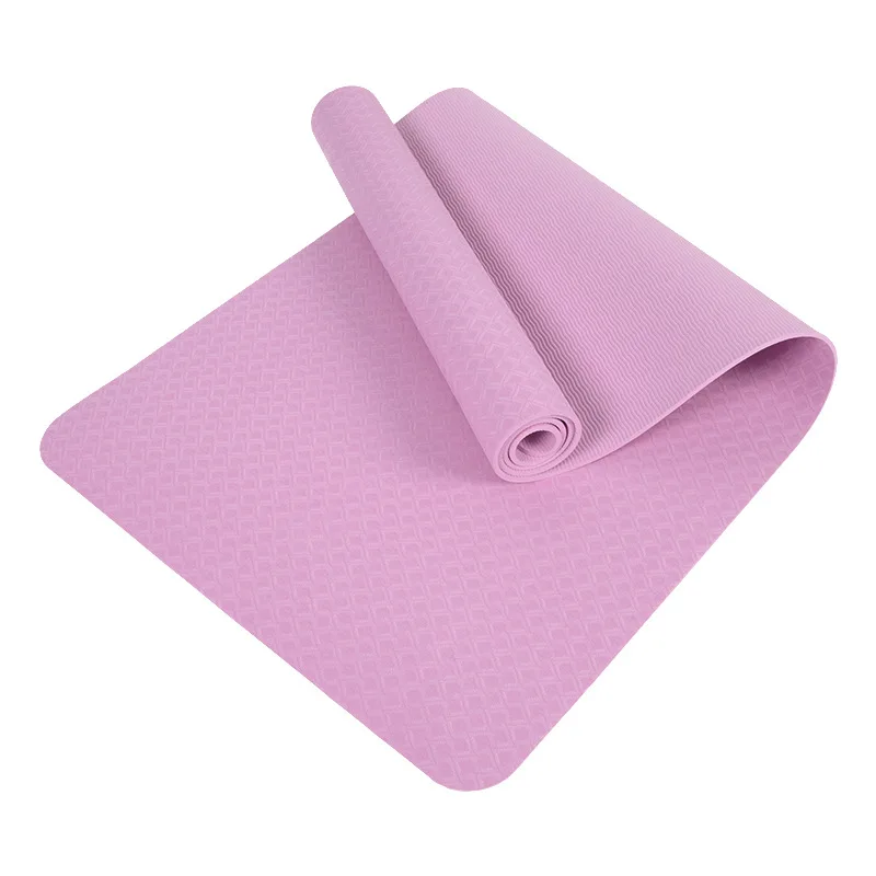 SHENGDE Free Sample Extra Thick Custom Print Logo Shape Color Rainbow Eco Friendly Pilates Pink Non Slip Purple 8mm TPE Yoga Mat