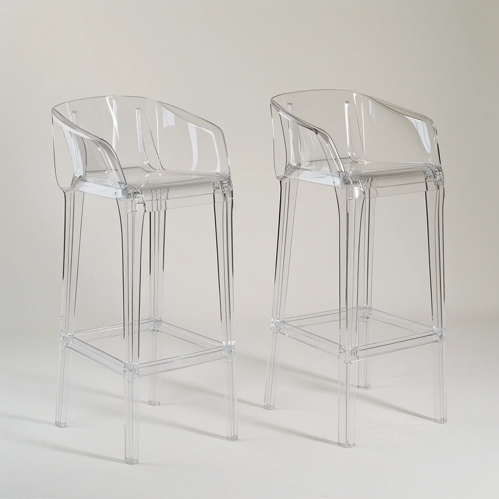 Wholesale Furniture Modern Simple Restaurant Plastic Resin Transparent Clear High Acrylic Kitchen Bar Stool