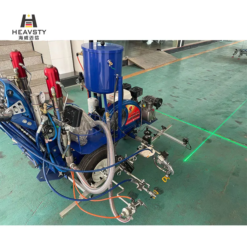 New arrival double pump four nozzles cold applied airless stripper automatic paint spray gun road marking machine