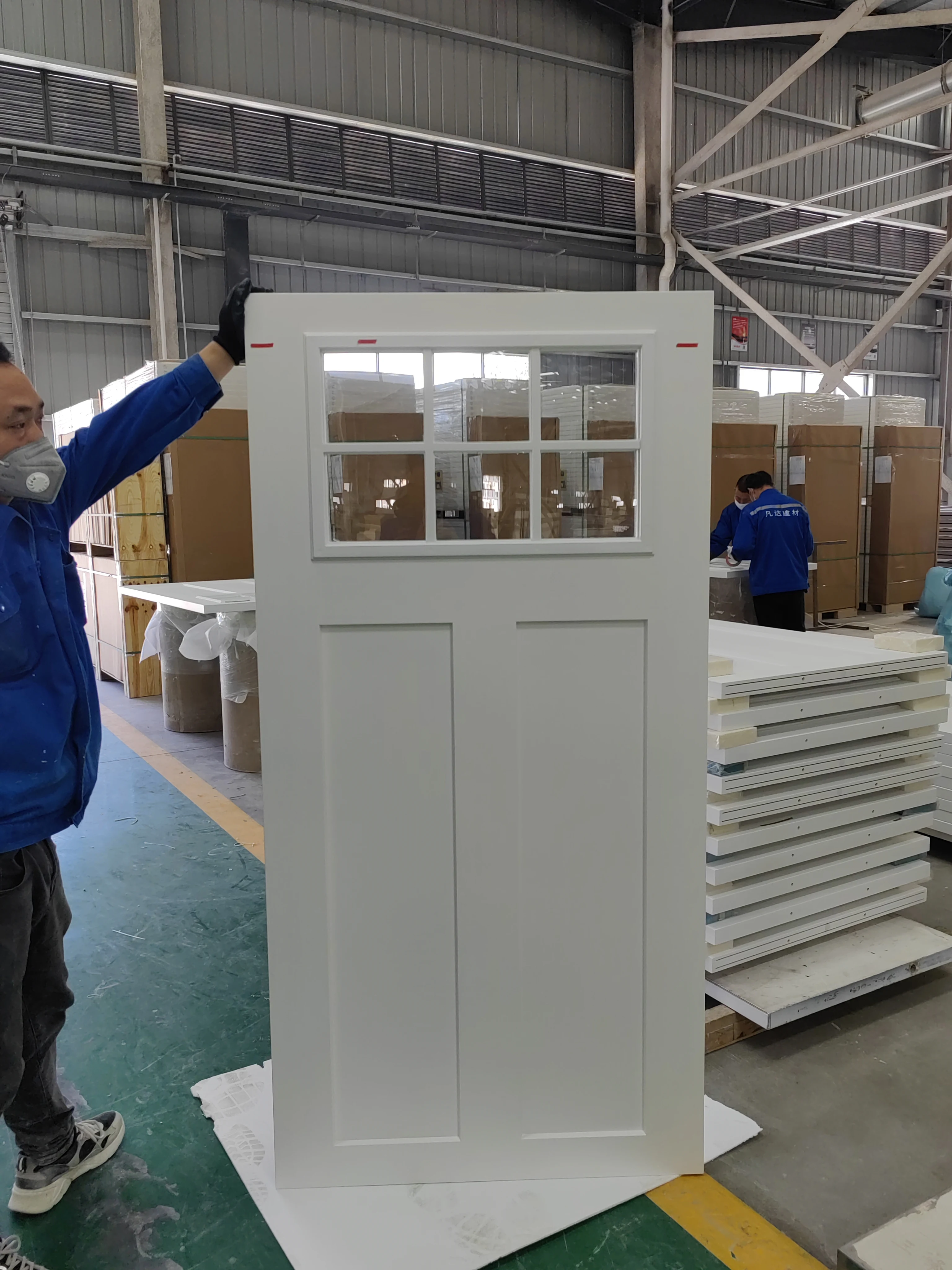 Smooth Fiberglass Entry Door Slab (6 Panel)  35.7 x 79 / Without Glass: Half Lite 23 x 37 Cut Out