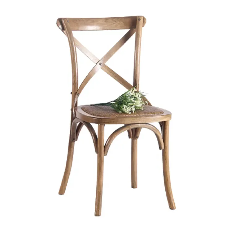 Rustic Vintage Style Bentwood Stackable Chair Wooden Crossback Chair Restaurant Bistro Crossback Dining Chair