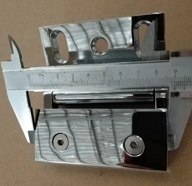 Bathroom door hardware B057 forged brass chrome wall to glass  shower door screen hinge with cover plate