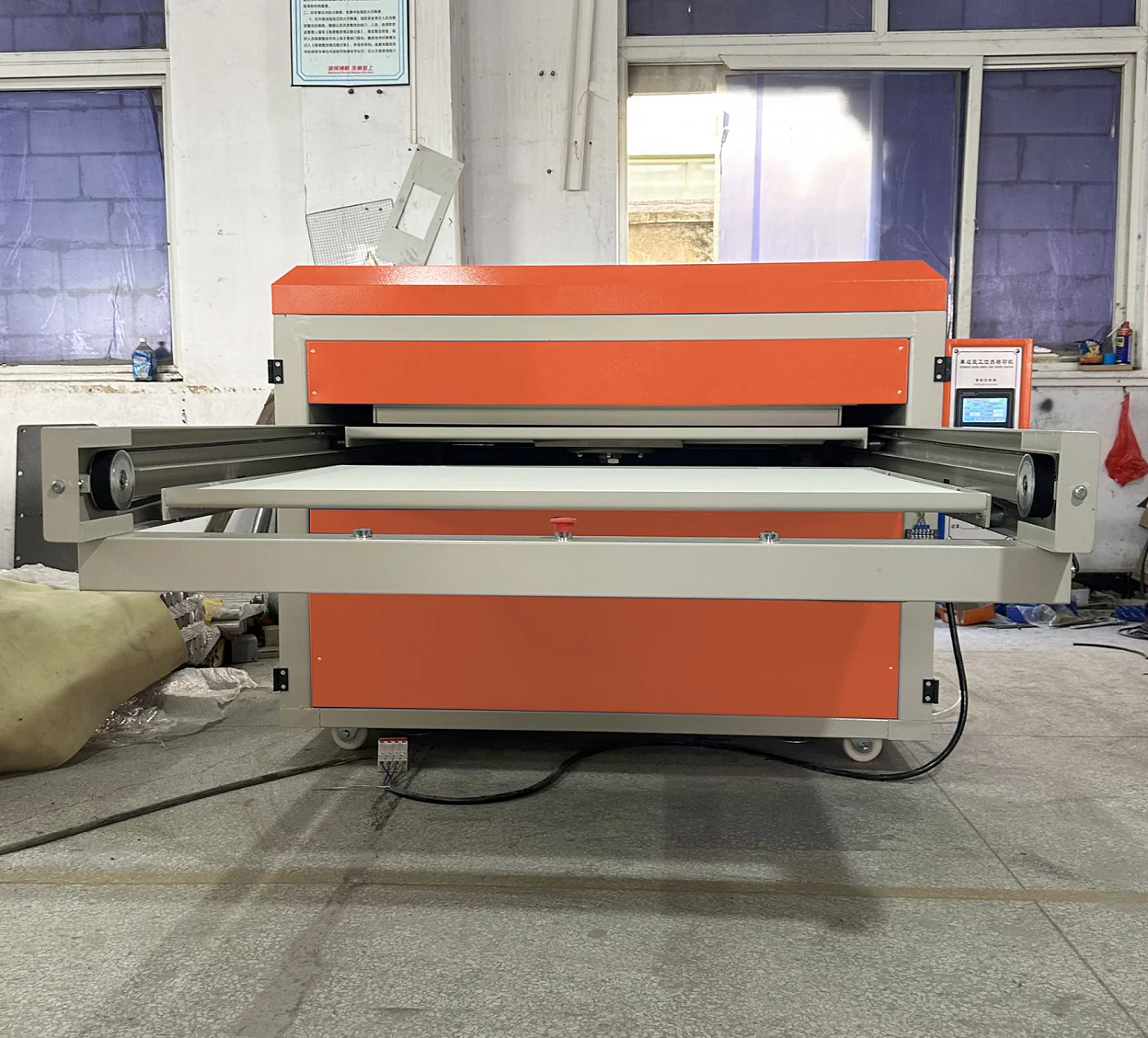 Big size automatic heat transfer machine with sponge hot stamping printing fabric bags design