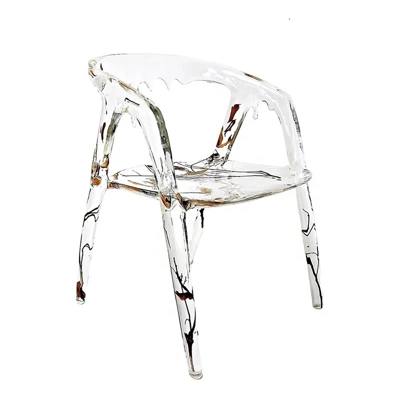 Italian modern design light luxury minimalist comfortable acrylic transparent chair for living room