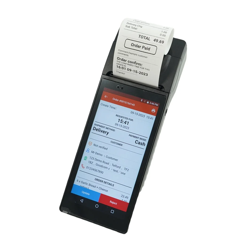 GoodCom Android 10 POS Wifi 4G 6 дюймов сенсорный экран система с ресторанным программным обеспечением