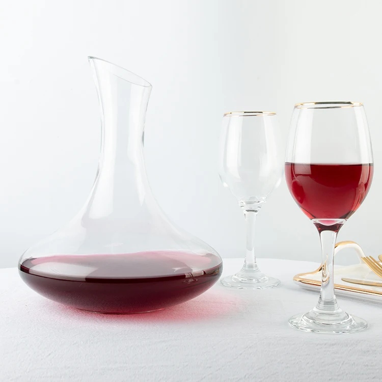 ABO RTS item 1650Ml Oblique Mouth Round Wine Spin Decanter Wine Decanting Aerator Crystal Glass Wine Decanter