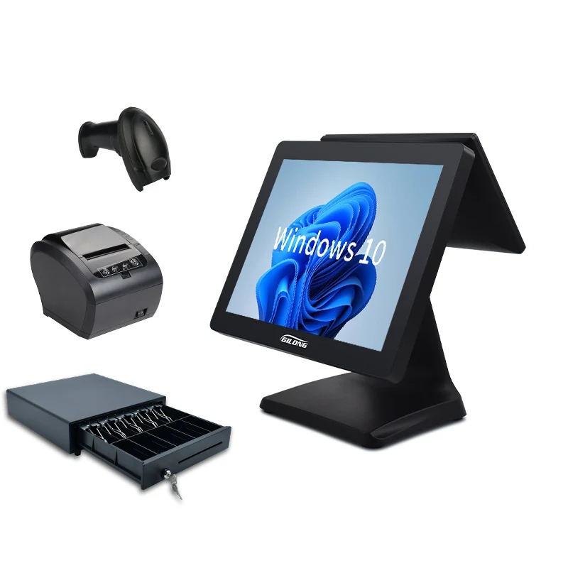15 inch All in One Restaurant Retail Cashier Point of Sale Machine with Software