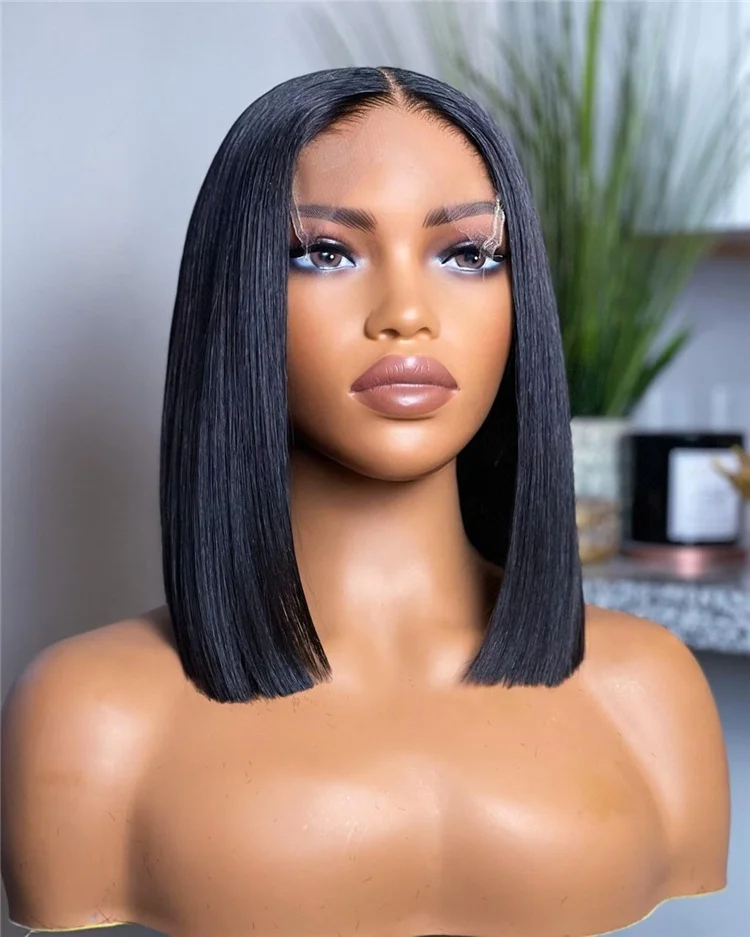 Pre Plucked Swiss Lace Bob Wig Virgin Human Hair 13x4 Frontal Premier Lace Wig Indian 4x4 Short Lace Wigs for Black Women