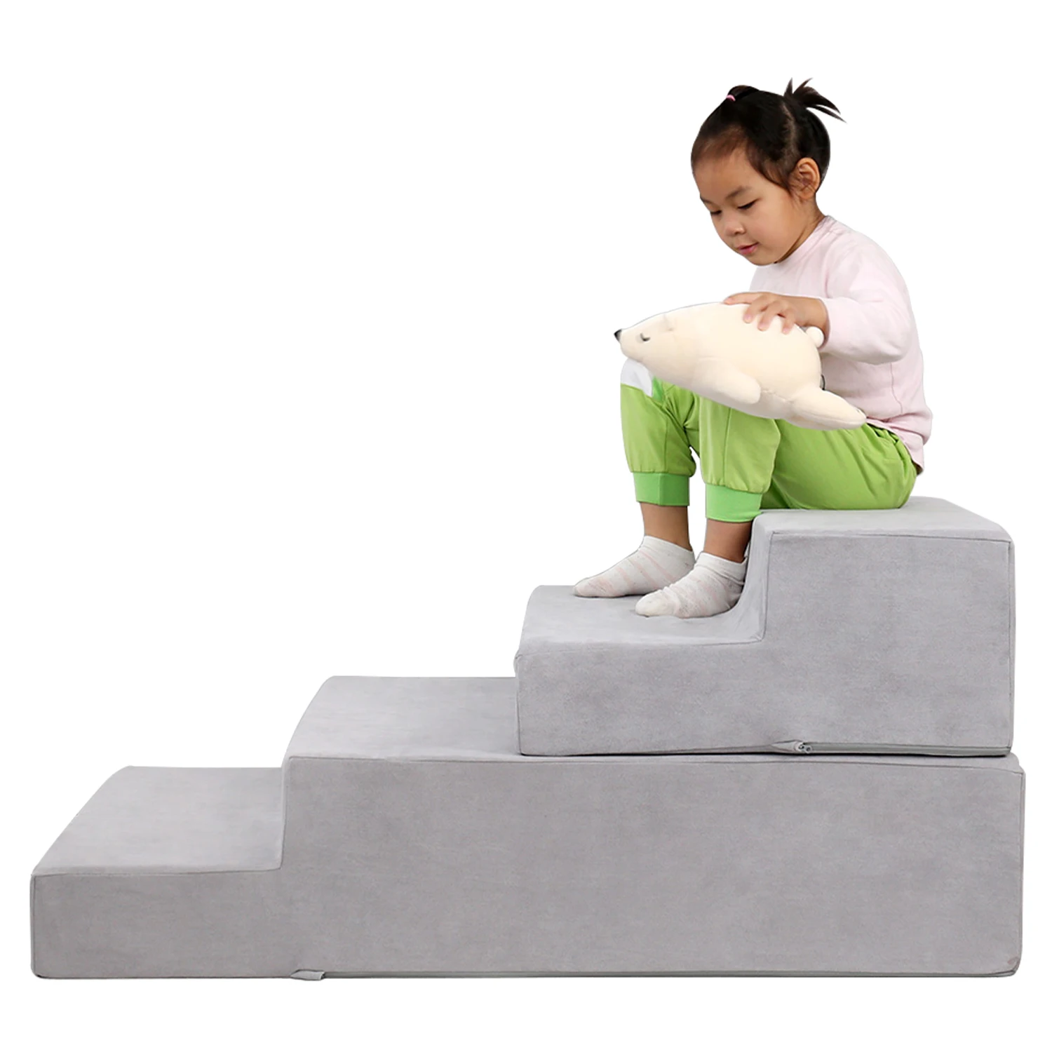 microsuede fabric kids play couch Kids stair type sectional sofa set Couch Foam kids sofa modular couch