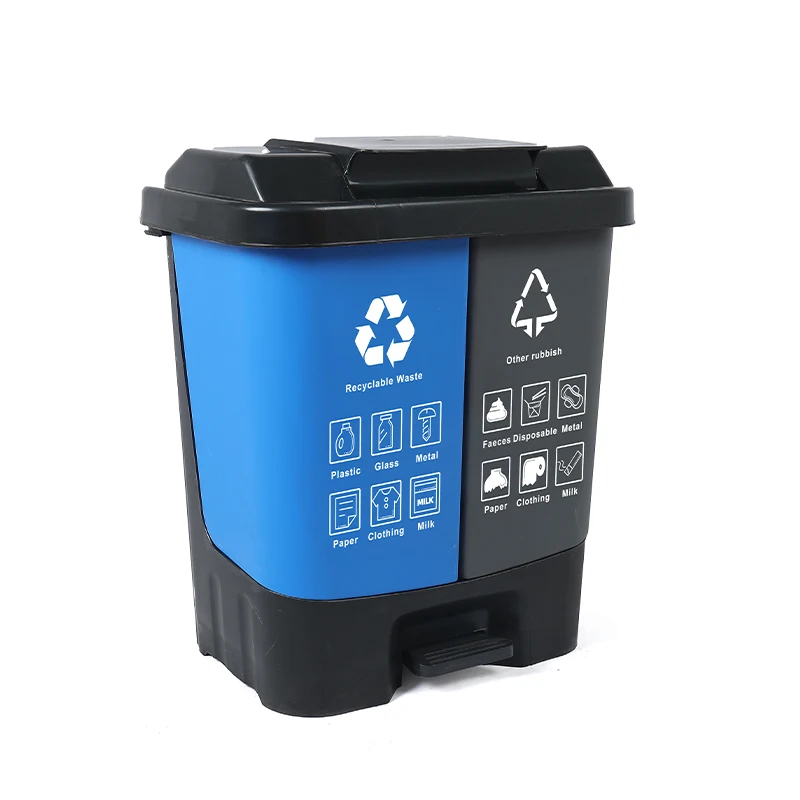 20L/40L/60L Bins Indoor Outdoor Sorting Trash Bins With Foot Pedal Garbage can