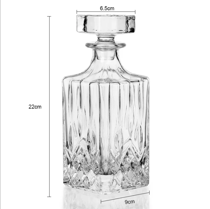 Custom Empty Whisky XO Food Storage Bourbon Decanter Alcohol liquor Wine Glass Bottle Wine Glasses Decanter