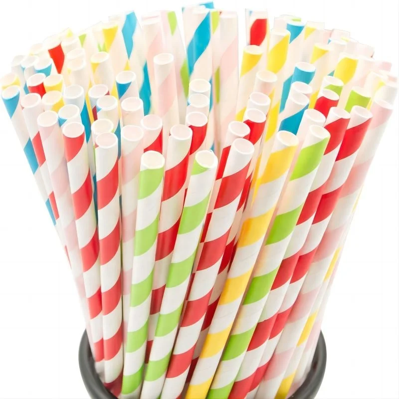 Atops food grade paper straw wrapping floral paper straw foldable paper straw