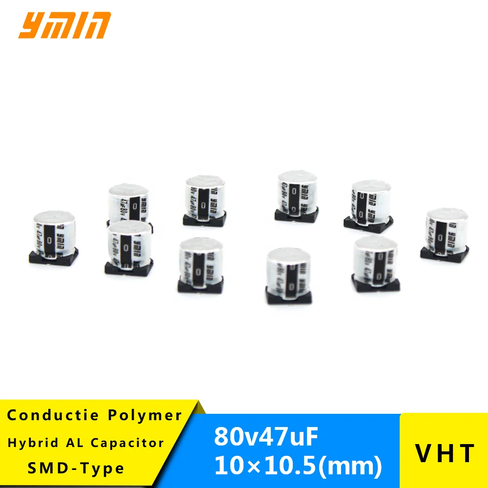 4000H SMD гибридные полимерные Алюминиевые Электролитические Конденсаторы VHT 80 в 47 мкФ 10*10 5 для источника питания