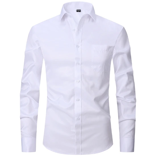 Liu Ming Men s Spring Summer Fashion 2024 Clothing Cotton Comfortable Business Long Sleeve Solid Stripe Shirts