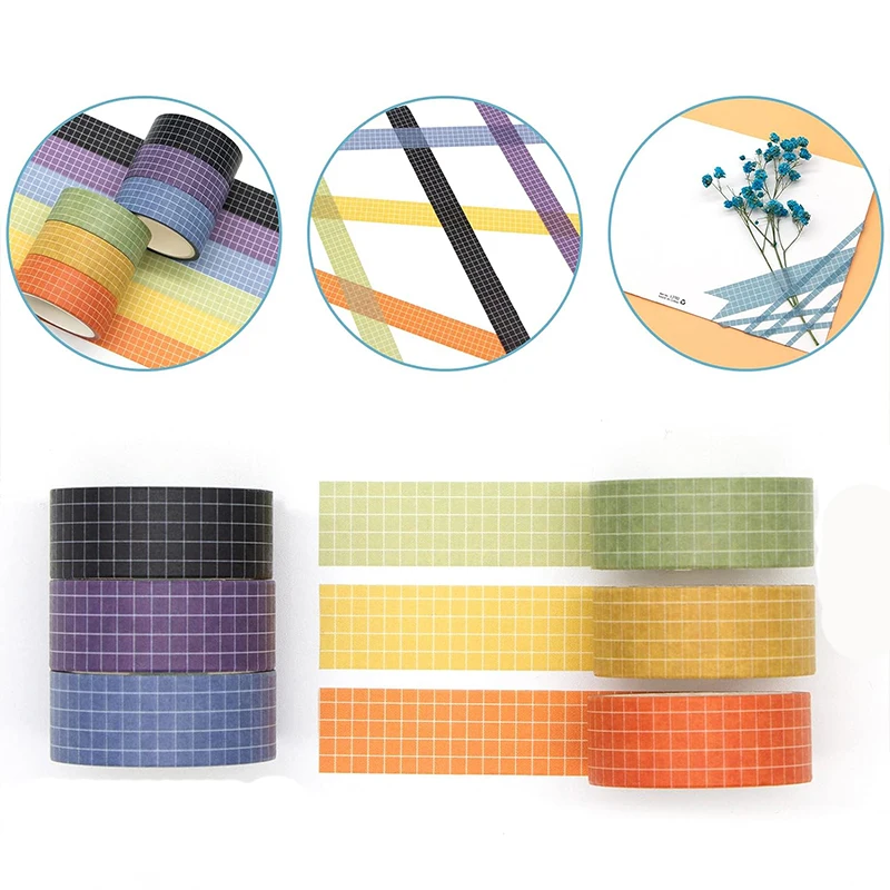 Сетчатая лента Washi канцелярские товары офисная Вечеринка Детский Diy планировщик маскирующий Декор Водонепроницаемая плед бумажная