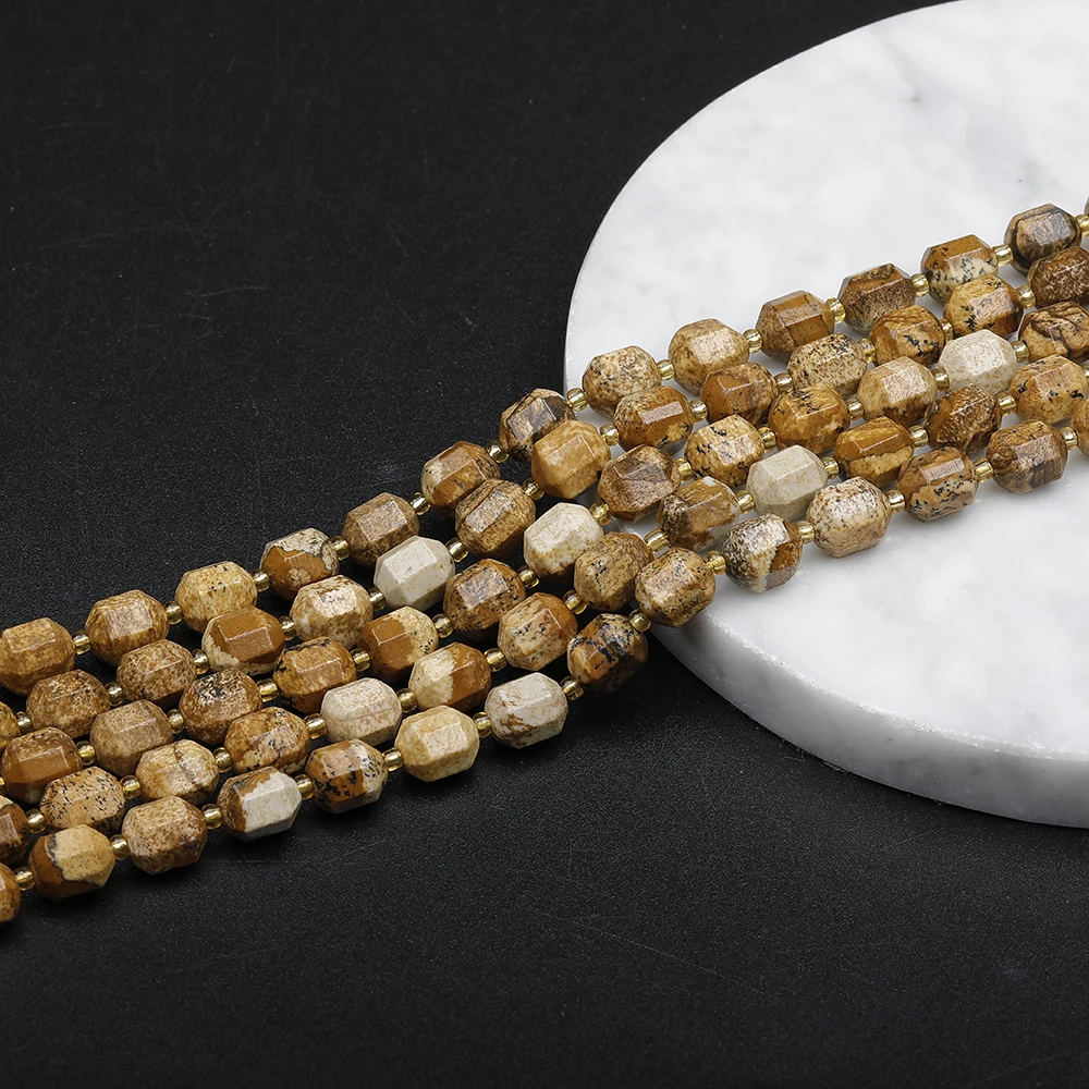 Unique Barrel Shape Natural Gemstone Loose Strand Attractive Opal Moonstone Amazonite Agate Jasper Jade Stone Loose Beads