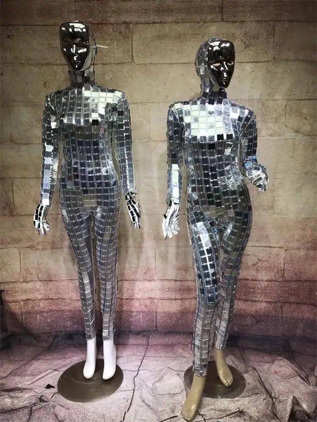 Mirror LED Costumes LED Rave Clothes Mirror Dress performance dress Luminous clothing