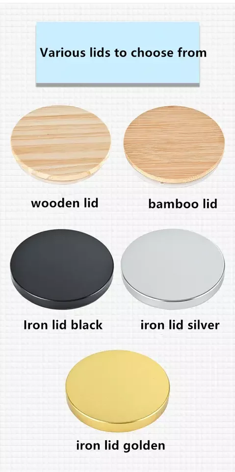 Factory direct sale multicolor luxury candle jars transparent candle containers wholesale glass jars for making candles