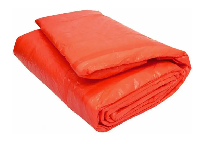 Waterproof orange PE foam tarpaulin with 4/6 mm foam core and PE laminated  for winter thermal  protection