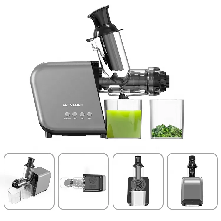 Strong Power Big Mouth Juicer Blender Cold Press Horizontal Masticating Juicer Machine for Fruits and Vegetables