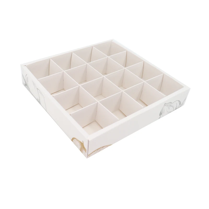 Custom Luxury Paper Gift Food Candy Box With Dividers Empty Transparent Chocolate Bonbon Paper Packaging Box With Clear Window