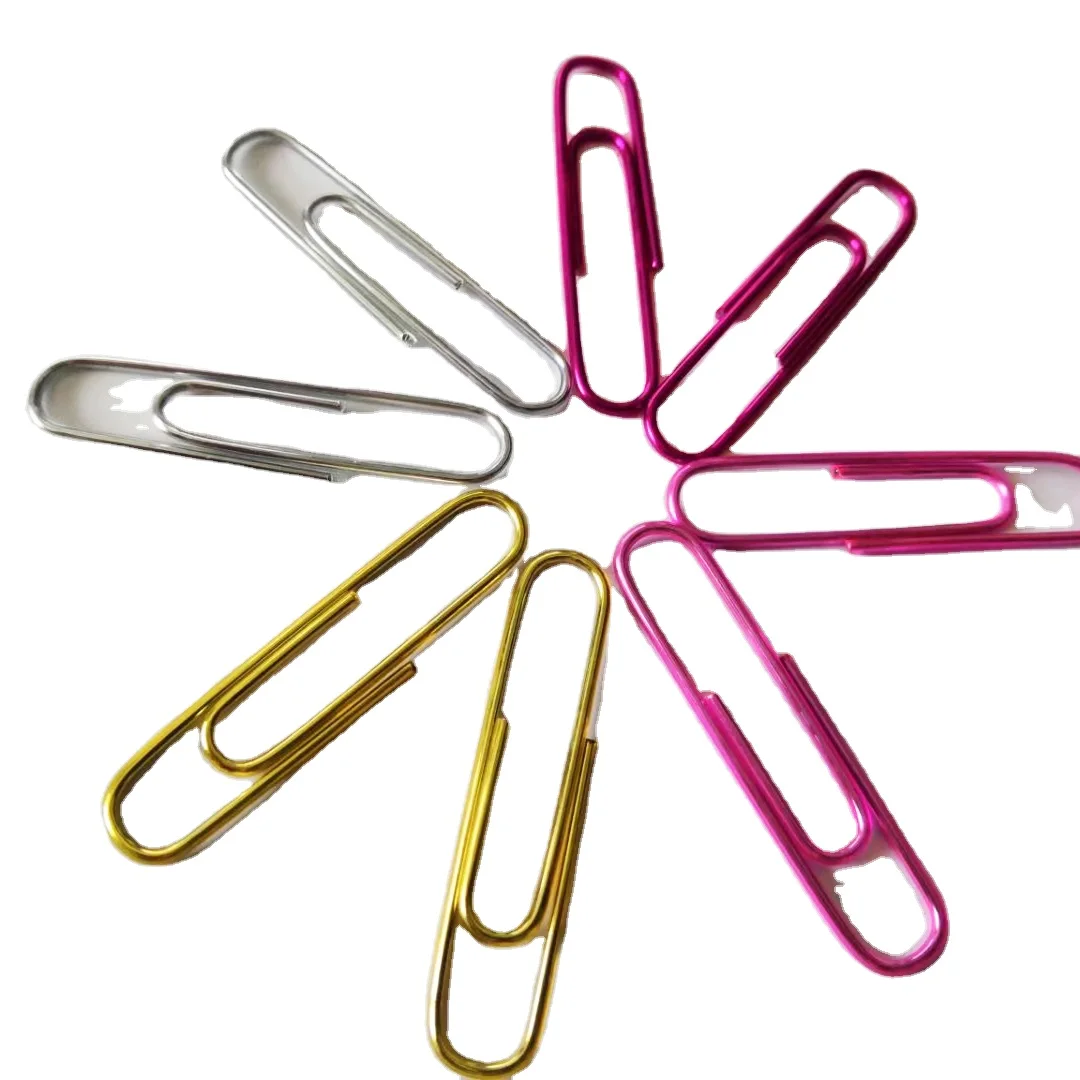 More than 20 Years Supplier Printed or Plastic Coated Colorful Paper Clips 50mm in Box Selling Stationery