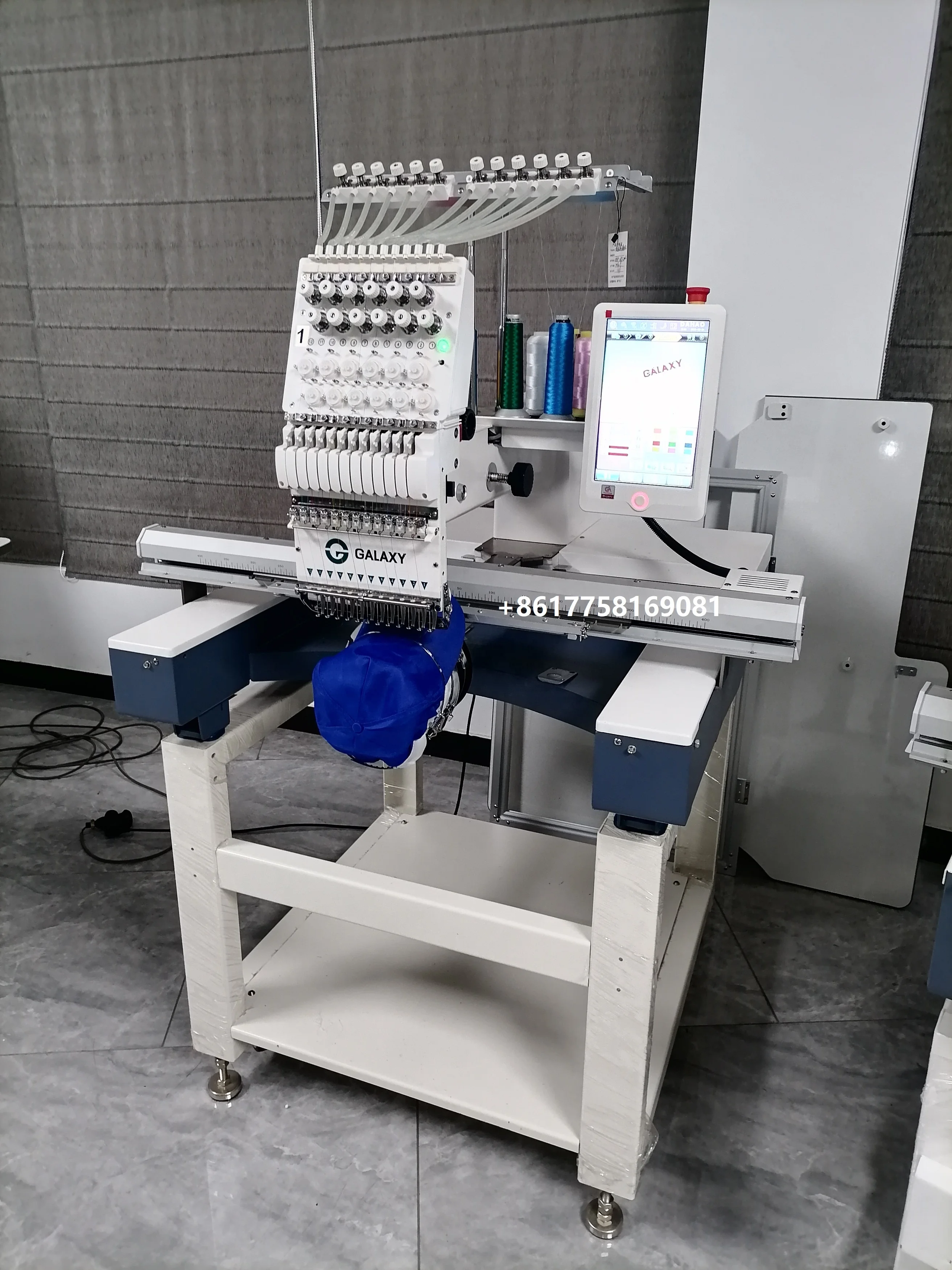 HOT SELLING BEST OFFER GALAXY SINGLE HEAD 12 15 NEEDLES SEWING INDUSTRIAL EMBROIDERY MACHINE DAHAO CONTROL SYSTEM DAHAO SOFTWARE