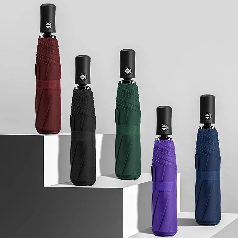 OK Umbrella Custom Printing Full Automatic Amazon Promotional UV Waterproof 3 Folded Umbrella for hotel bank company