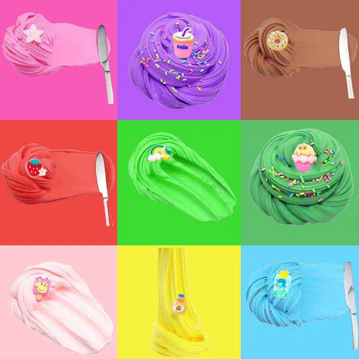 Amazon Hot Selling Fluffy Professional Design Popular Ice Cream Butter Mud Set 15*50ml Ice Cream Set Diy Air Dried Clay Butter