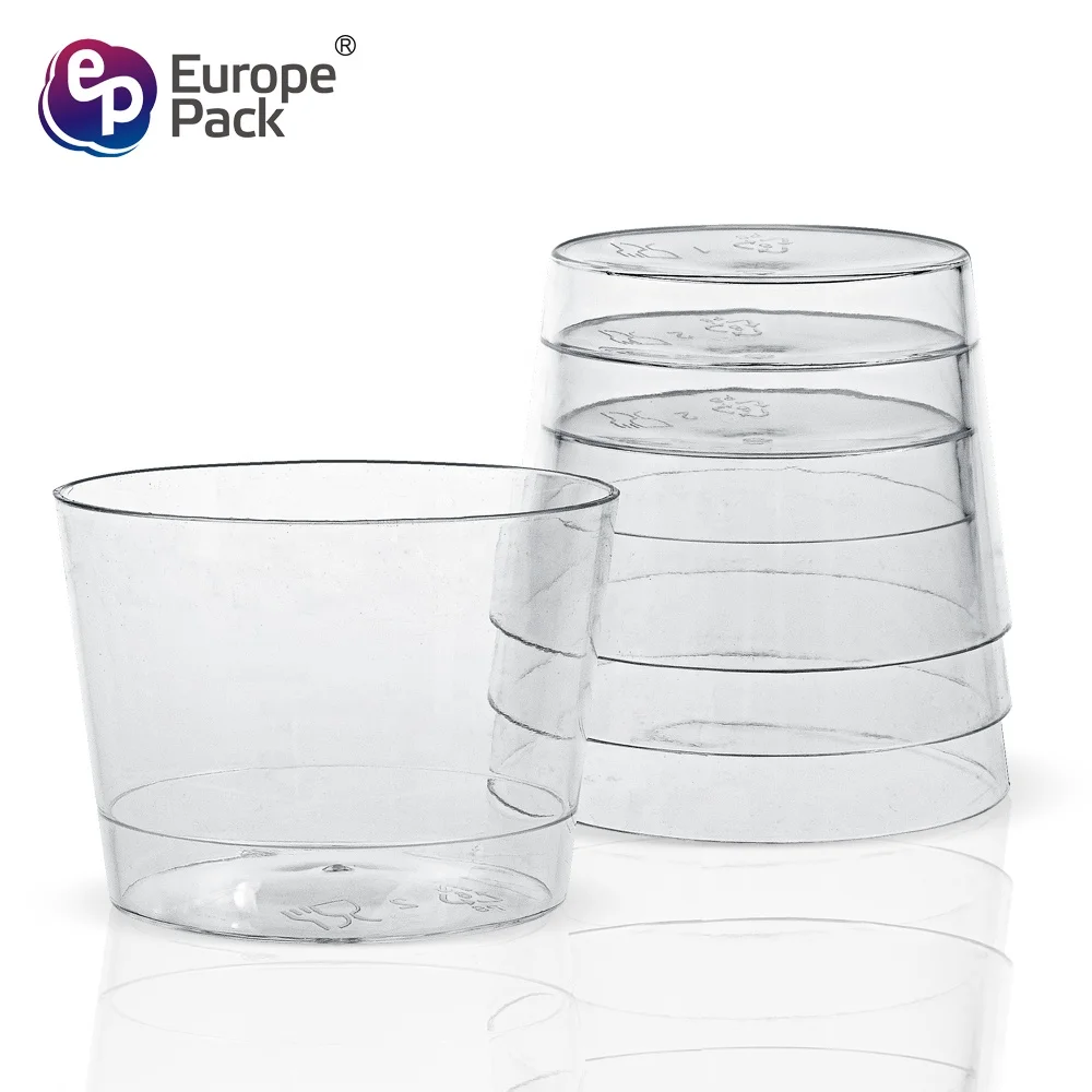 Party 190ml PS transparency plastic round mini mousse cake ice cream desert cup pudding container