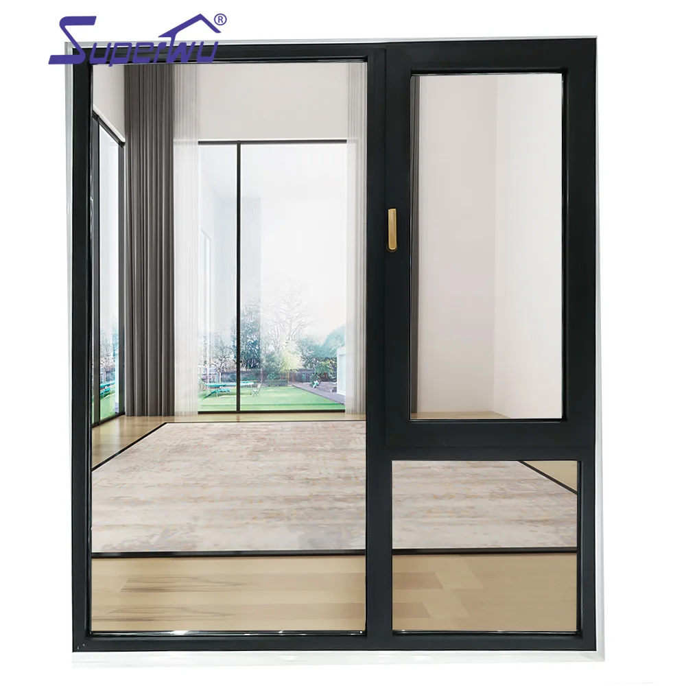 
NFRC windows 80 micron powder coated top quality aluminium double panel french casement window with insect screen 