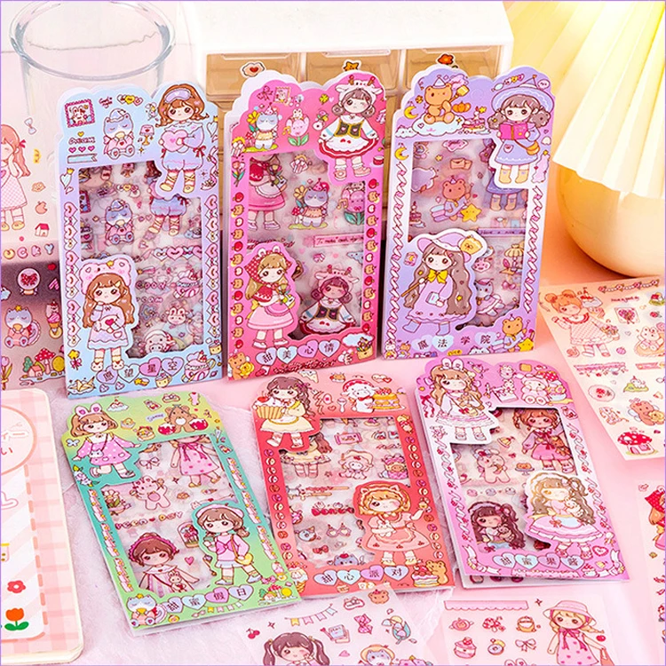 School stationery set kids girls DIY repeated cute kawaii sticker sheets