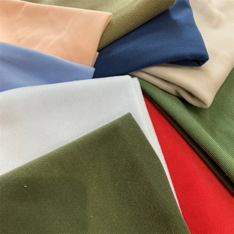 100% nylon soft magic adhesive tricot one side brushed knit loop velvet fabric supplier for bra buckle lining