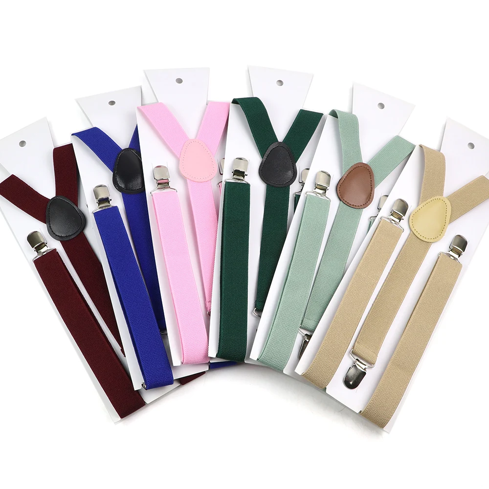 Colorful  Elastic Leather Suspenders Braces Blue Pink Adjustable Straps for Party Suit Skirt Accessories Gift