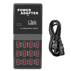 Multi Port USB Charger 12 Port 60W 12A Desktop USB Charging Station USB Portable Powered Devices