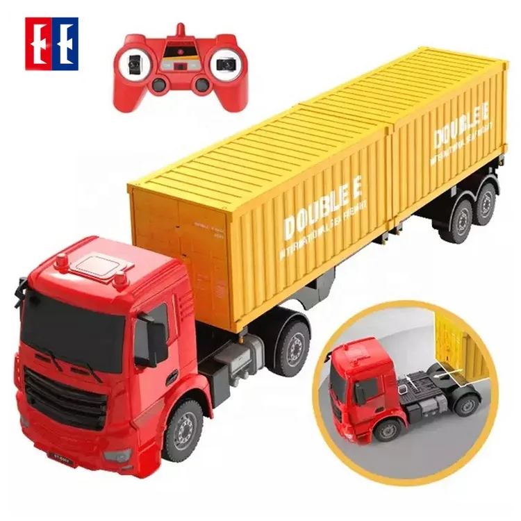 New Double E E664-003 1:26 Radio Control Authorized Engineering Vehicle Shipping Cargo Container Carriers Lorry Truck Toys Model