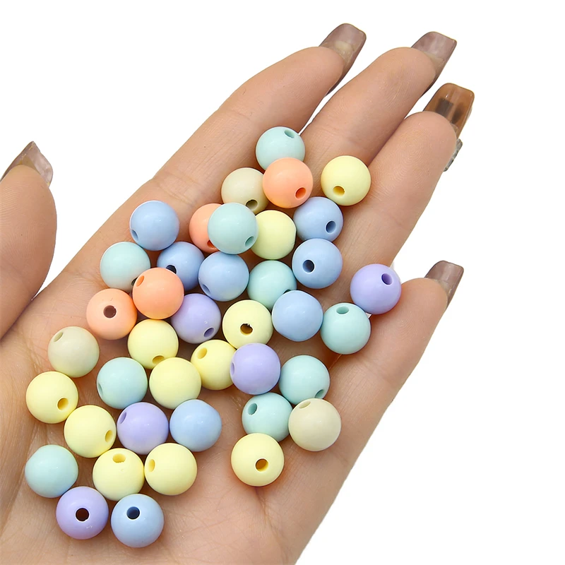Wholesale Mixed Color Acrylic Plastic Lucite Beads 8/10/14mm for DIY Fashion Jewelry Necklace Bracelet Making Jewelry Accessory