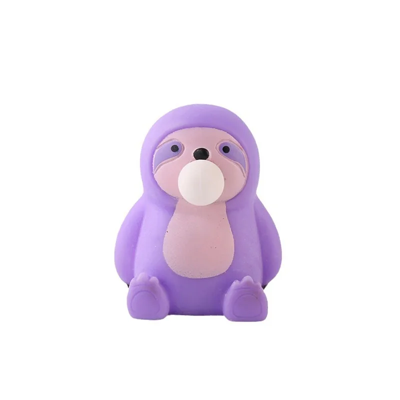 Wowei Cute Animal Anti-Stress Ball Decompression Sloth Blowing Bubbles Toys Soft Sticky Squishi Stress Relief Toys Gift