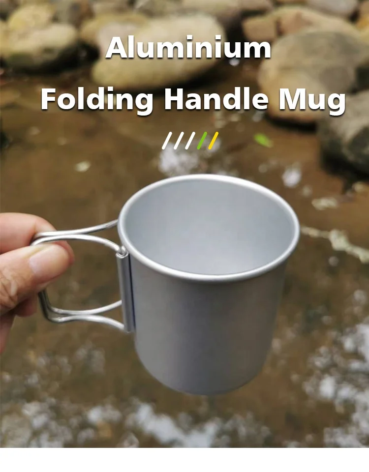 Travel mug cup Aluminium aluminium isolating handle outdoor camping travel cups,camping mug