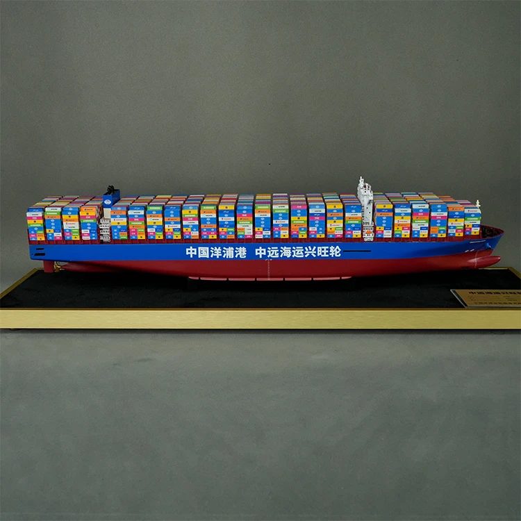 COSCO SHIPPING GEMINI Custom Made Handmade O.A.S Shipping  65cm Metal Container Ship Model For Shipping Gift