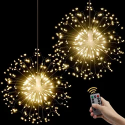 Wedding DIY Creative Waterproof Stainless Steel Firework Led String Lamp In-ground Solar Garden Light