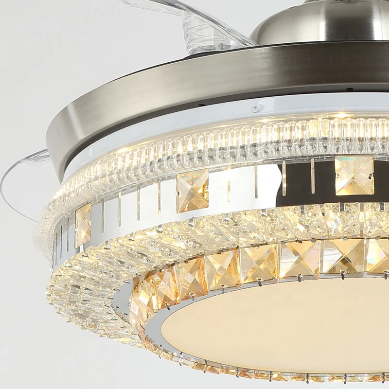 735A Luxury crystal ceiling fans Remote Control 42inch invisible crystal ceiling fan