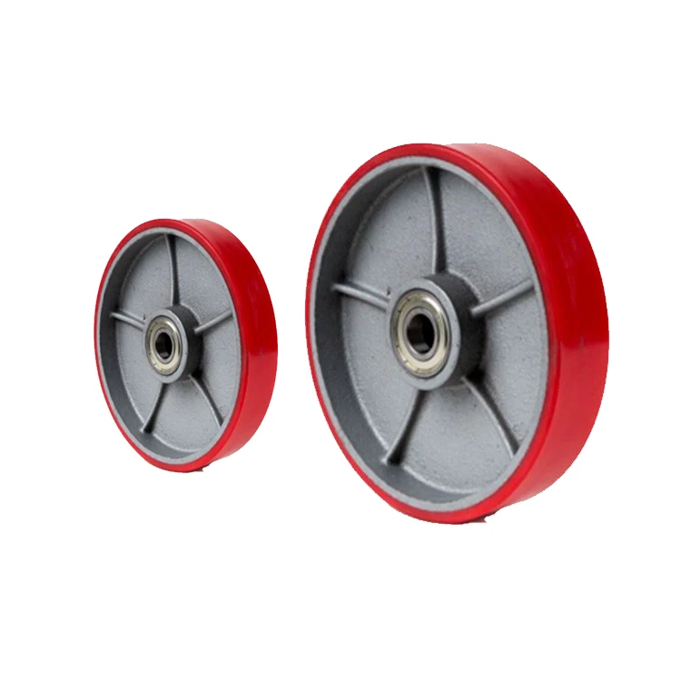 
Source factory products 5X2 Swivel Mute Double ball bearing heavy duty iron core polyurethane caster wheel 