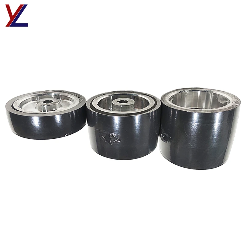 Core Polishing Brushed Flat Rubber Wheel, Wear-resistant Mechanical Bearing Rubber Coating Parts of Glue Machine, Steel Rubber W
